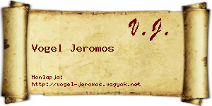 Vogel Jeromos névjegykártya